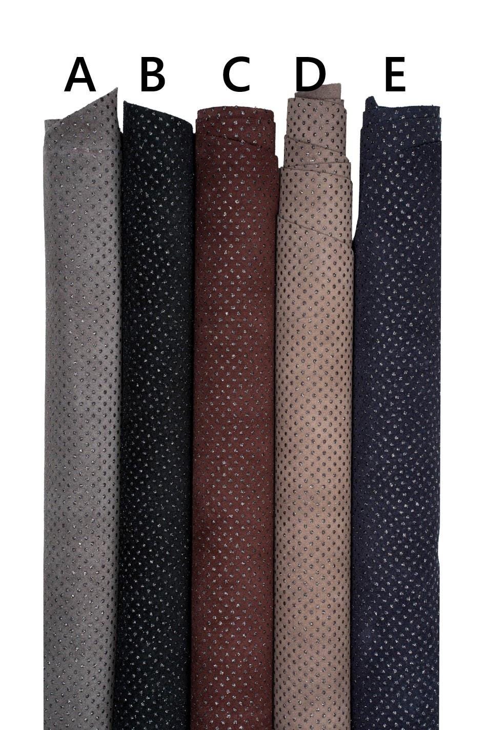 POLKA DOTS printed leather hide, glitter textured suede cowhide, soft bright calfskin for crafters B19549-ST La Garzarara