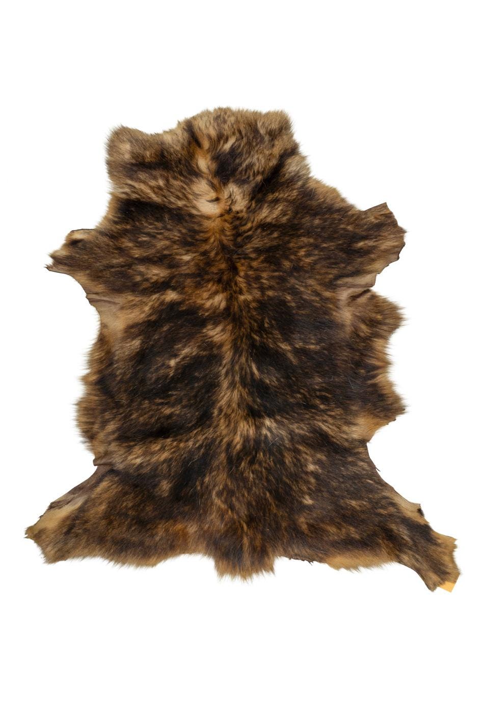 Brown- beige shaded SHEARLING leather - wool-on sheepskin - hairy SHEEPSKIN, soft leather - straight long hair B19633-MNT LaGarzarara