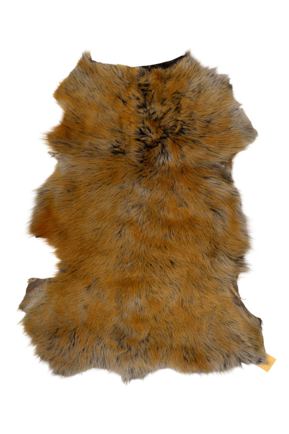 Brown/ beige shaded natural WOOL leather - SHEARLING hairy sheepskin, straight hair , soft material for boots B19641-MNT La Garzarara