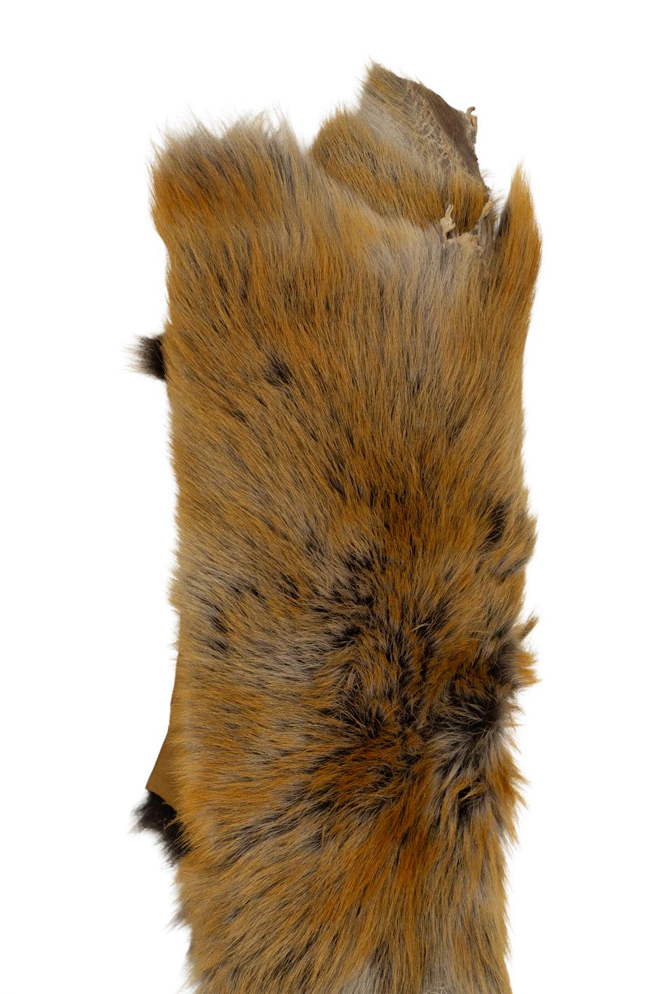 Brown/ beige shaded natural WOOL leather - SHEARLING hairy sheepskin, straight hair , soft material for boots B19641-MNT La Garzarara