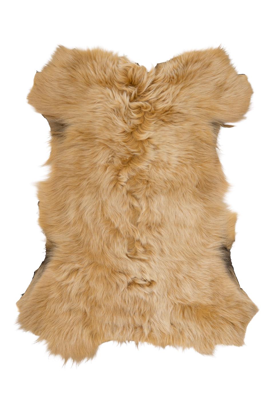 Beige DOUBLE FACE shearling, plush hairy sheepskin, back skin in gold metallic leather B19638-MNT La Garzarara