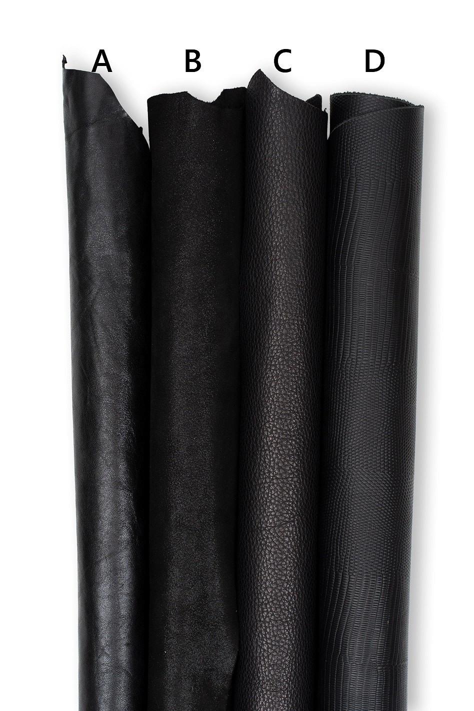 BLACK LEATHER skins in different finishings - smooth - glitter metallic - tiny pebble grain - lizard print B19619-TB La Garzarara