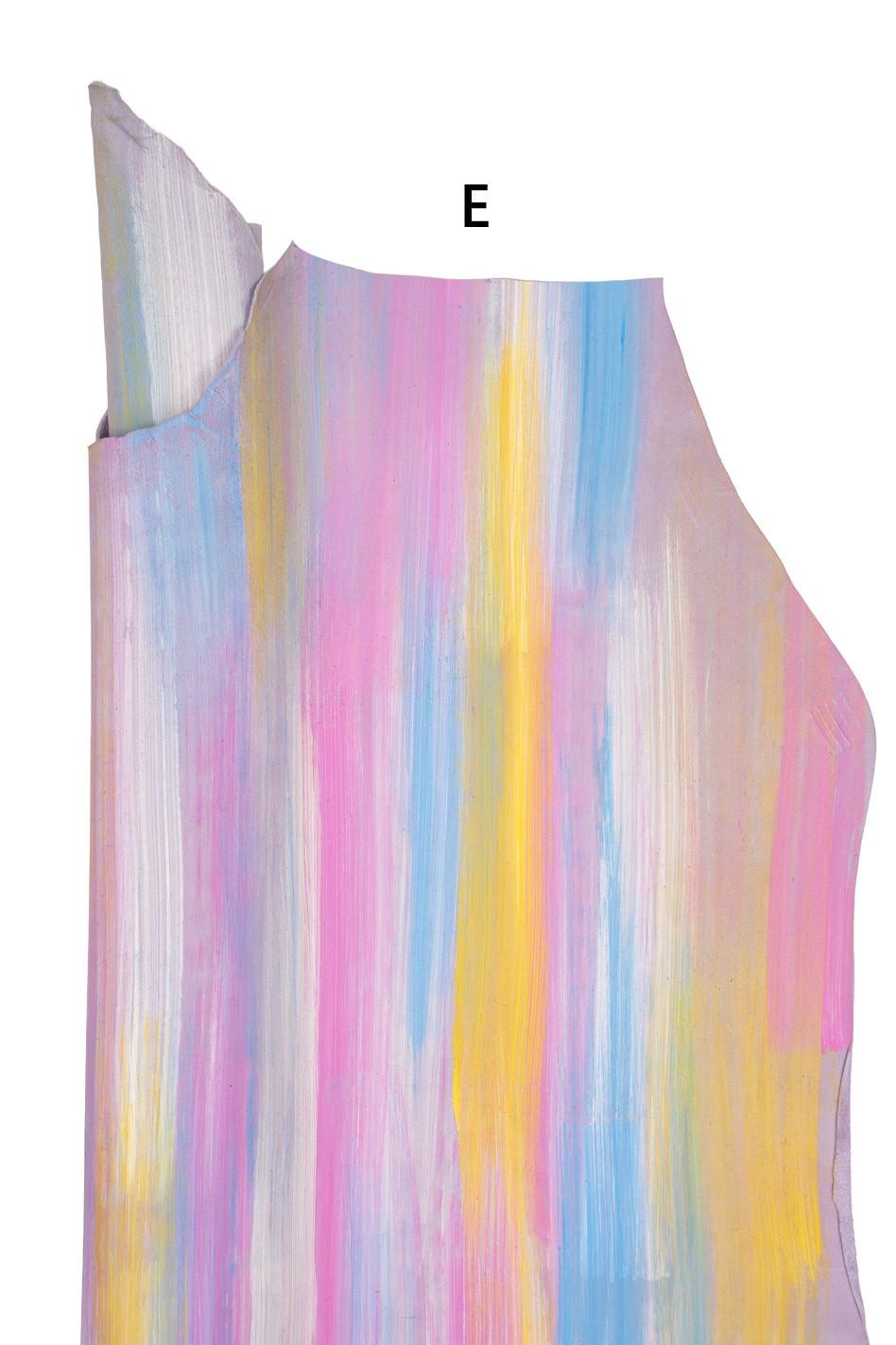 MULTICOLOR hand - PAINTED leather skins, unique colorful printed goatskins for hobbyists B19745-DM La Garzarara
