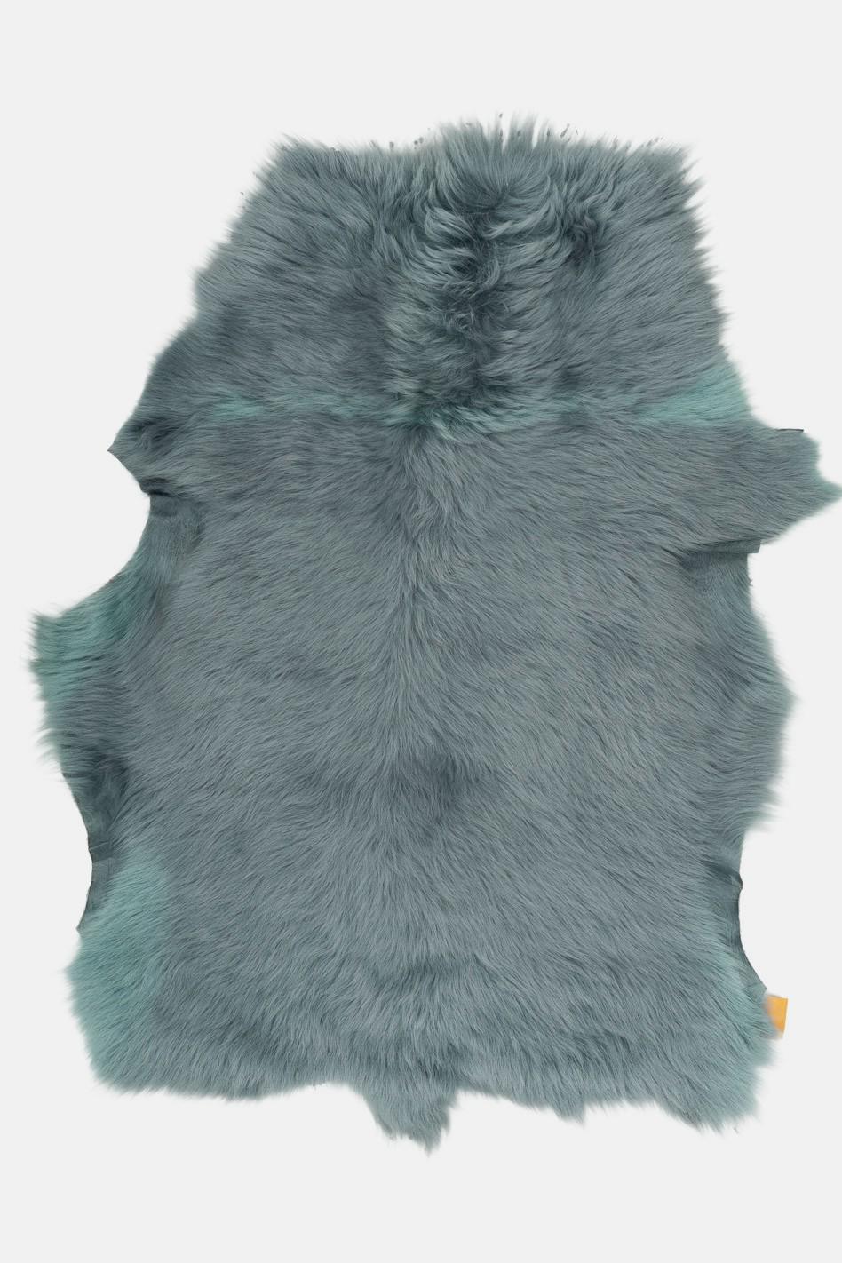 Grey DOUBLE FACE natural wool leather - back in grey crackled glossy leather - shearling hairy sheepskin B19631-MNT La Garzarara