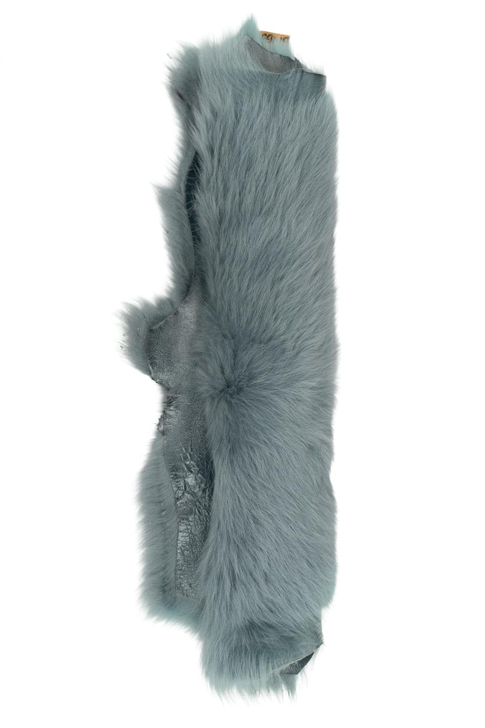 Grey DOUBLE FACE natural wool leather - back in grey crackled glossy leather - shearling hairy sheepskin B19631-MNT La Garzarara