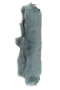 Grey DOUBLE FACE natural wool leather - back in grey crackled glossy leather - shearling hairy sheepskin B19631-MNT La Garzarara