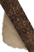 Brown shaded SHEARLING leather skin, short hair on sheepskin, plush WOOL material - back in beige leather B19649-MNT La Garzarara