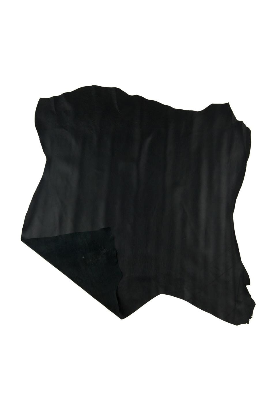 Black tiny pebble grain printed NAPPA sheepskin, solid color semi glossy LAMBSKIN, soft leather skin for crafters B19359-TB La Garzarara