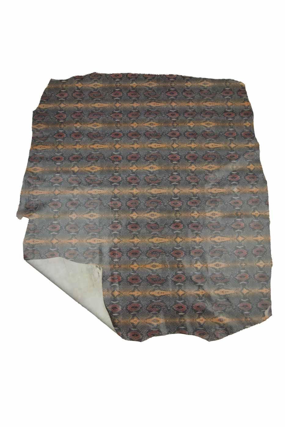 PYTHON textured leather hide, glossy REPTILE printed cowhide, python pattern on calfskin - dark colors B19444-ST La Garzarara