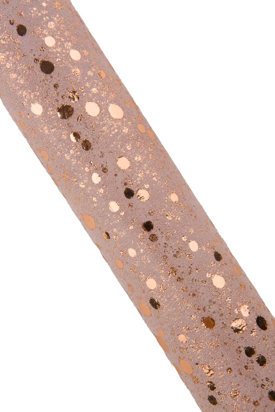 Pink POLKA DOTS textured suede leather hide, metallic textured split cowhide, sparkle soft calfskin for hobbyists B19431-MT(st) La Garzarara