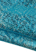 Light blue METALLIC REPTILE printed leather skin, bright soft crocodile textured suede goatskin for hobbyists B19394-MT(st) La Garzarara