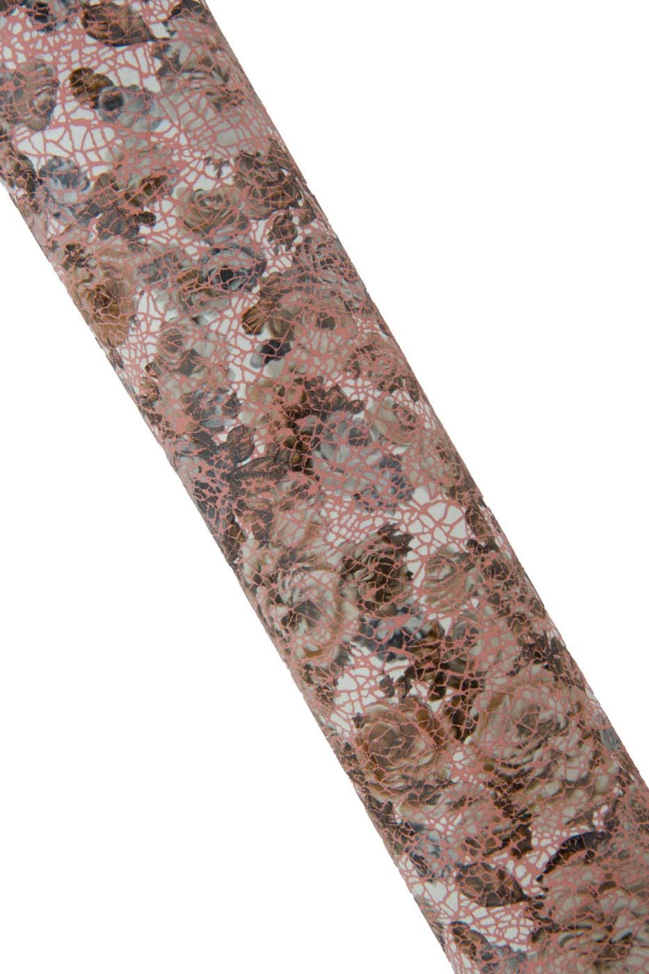 Pink FLOWER textured leather skin, CRACKLE printed goatskin with flower pattern, soft bright material for diy projects B19467-ST LaGarzarara
