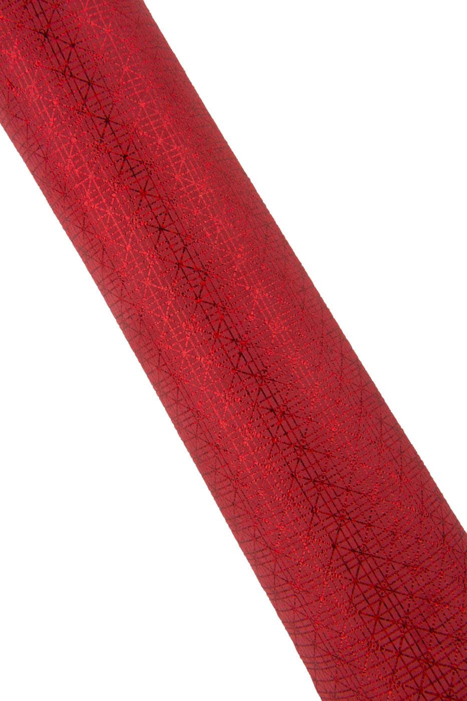 Bundle of 4 RED metallic leather skins, GEOMETRICAL printed suede goatskins, sparkle textured hides for hobbyists B19403-MT(st)