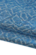 Electric blue metallic REPTILE textured leather skin, SPARKLE python snakeskin, glossy elegant printed material B19486-MT(st) La Garzarara