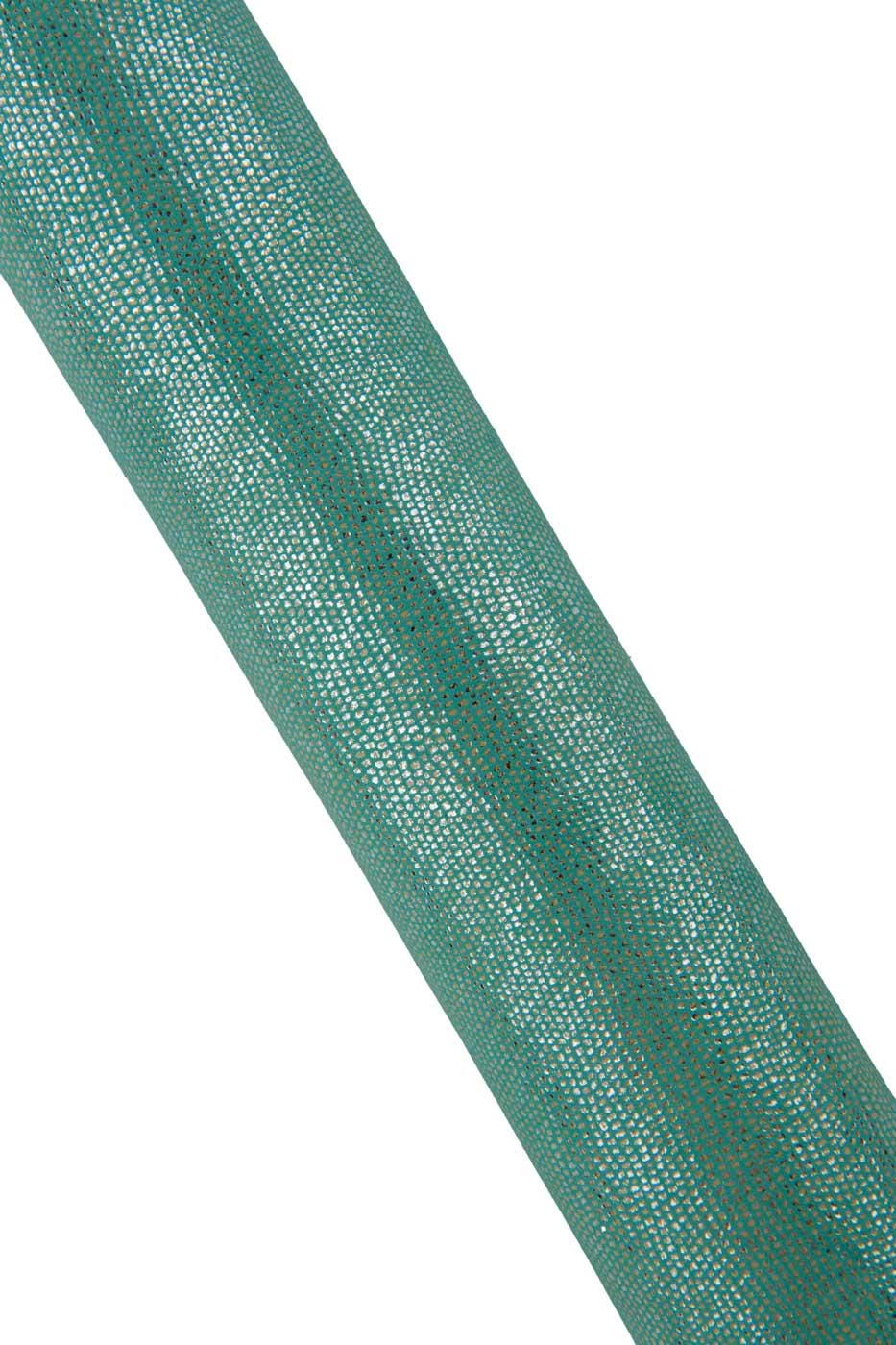 Bundle of 4 aquamarine metallic leather skins, REPTILE printed SUEDE goatskins, sparkle textured hides for hobbyists B19398-MT(st)