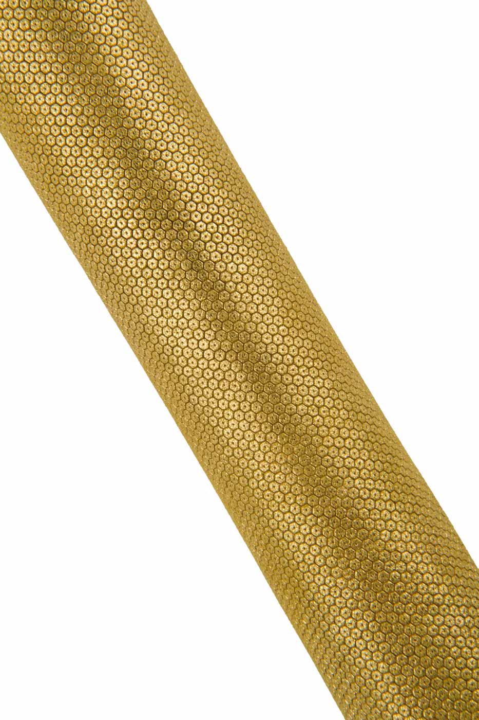 Gold METALLIC leather skin, HONEYCOMB printed goatskin, geometrical textured glittered hide for hobbyists B19476-MT La Garzarara