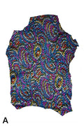 Holographic MULTICOLOR leather skins, METALLIC textured goatskins - leopard, reptile, abstract textured hides B19732-MT(st) La Garzarara
