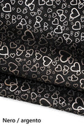 METALLIC HEART print on suede leather hide, soft bright textured split cowhide, ideal for diy projects B19442-MT(st) La Garzarara