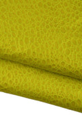 Yellow CROCODILE embossed leather skin, alligator printed PATENT goatskin, glossy soft material for crafters B19405-ST La Garzarara