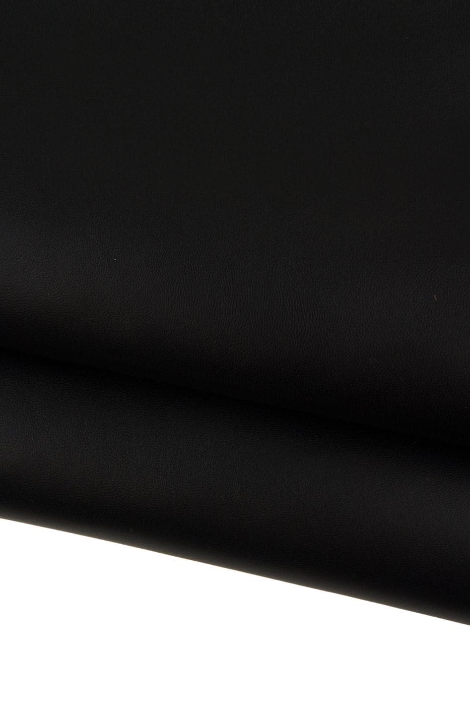 Black NAPPA sheepskin, semi glossy super SOFT leather skin, lambskin for garments, shoes, bags 0.8 - 1.0 mm B19361-TB La Garzarara
