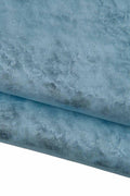 METALLIC SUEDE leather skin, silver foil on light blue suede, soft bright sparkle material for diy projects B19396-MT(st) La Garzarara