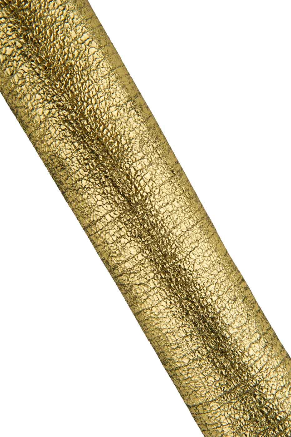 Pack of 3 GOLD METALLIC leather skins, soft bright crackle printed goatskins for hobbyists B19432-MT(st) La Garzarara