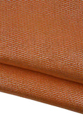 Pack of 3 IRIDESCENT metallic suede goatskins, orange leather skins with silver HOLOGRAPHIC geometrical pattern B19401-MT(st) LaGarzarara
