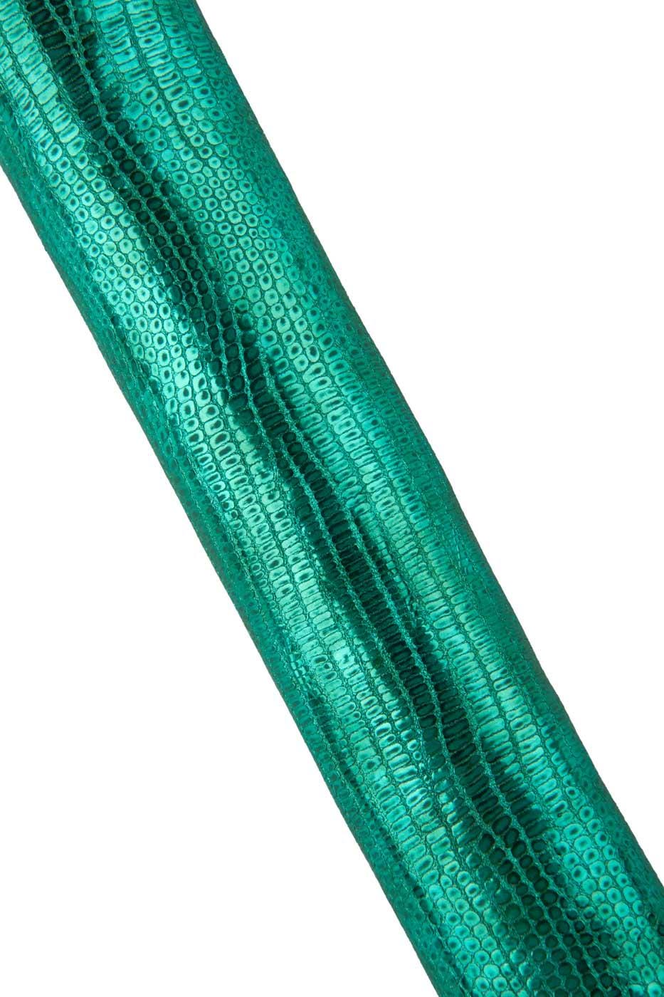 Turquoise METALLIC LIZARD printed leather skin, sparkle crocodile printed goatskin, bright soft hide B19482-MT(st) La Garzarara