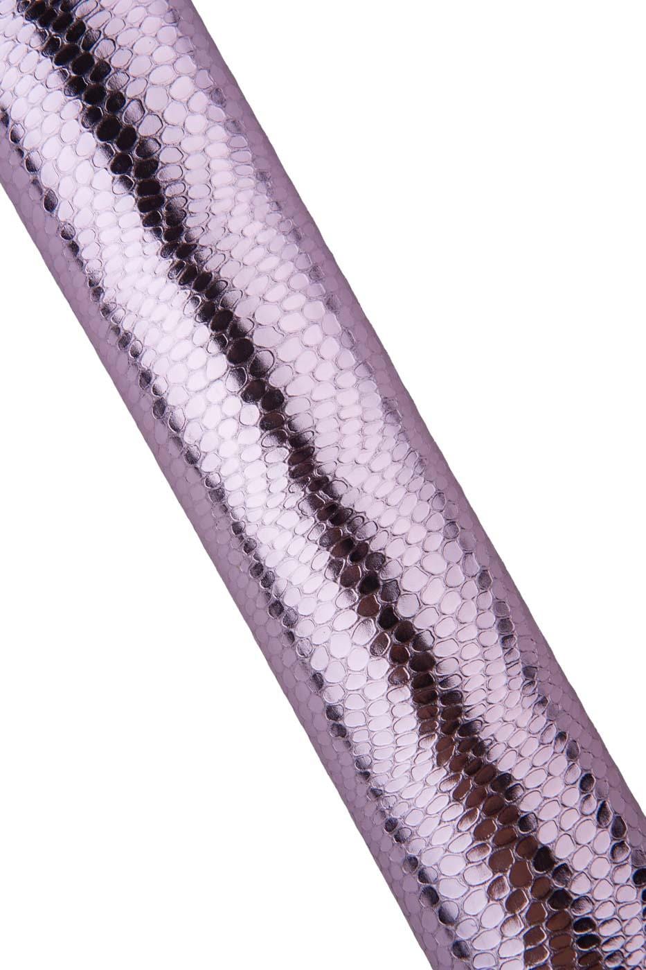 Pink METALLIC CROCODILE leather skin, glossy reptile textured goatskin, soft sparkle material for diy creations B19417-MT(st) La Garzarara