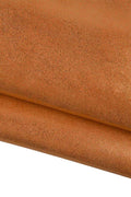 Bundle of 2 orange METALLIC REPTILE printed leather skins, lizard textured suede goatskins, soft bright hides B19474-MT(st) La Garzarara