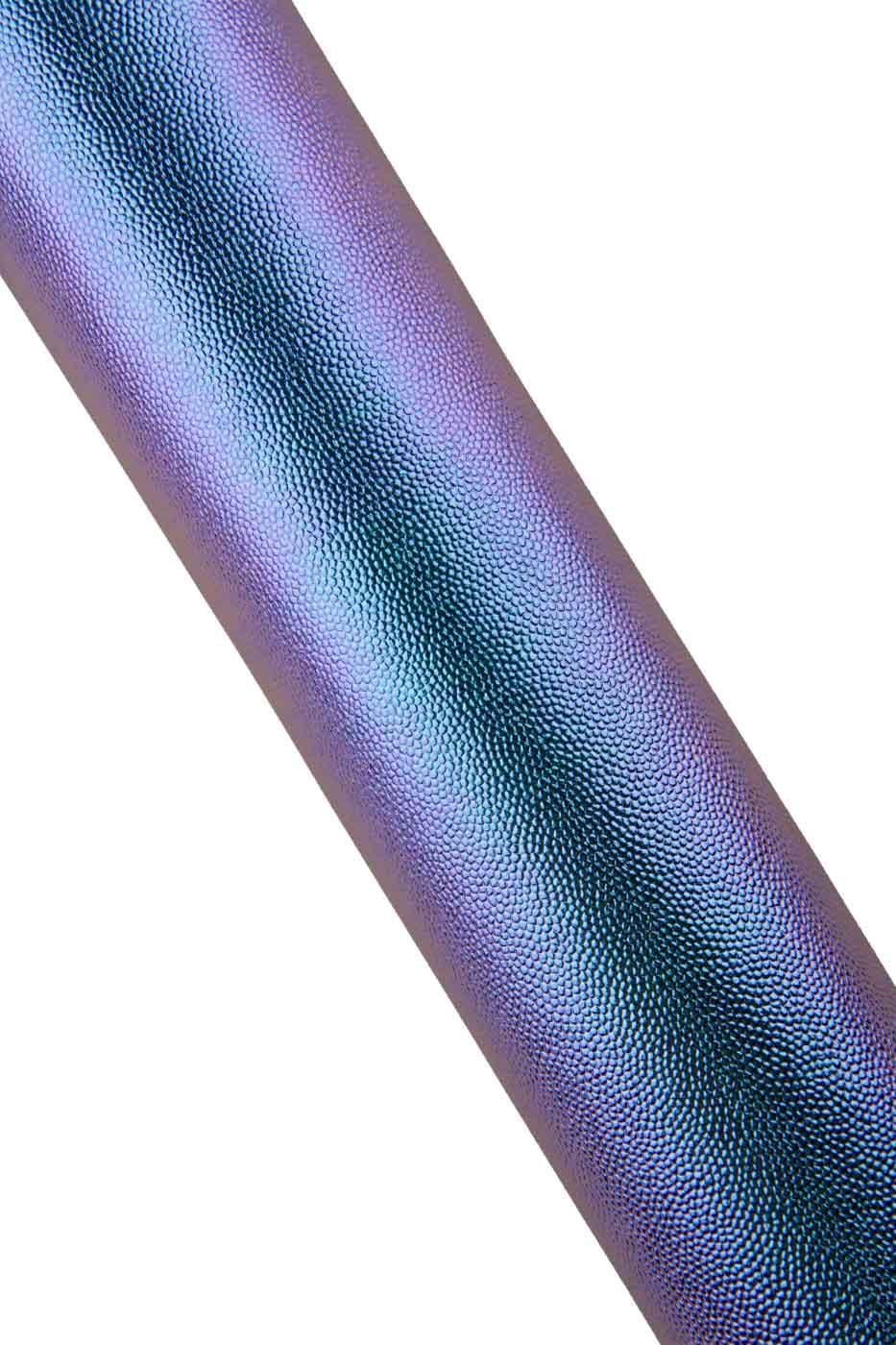 IRIDESCENT METALLIC leather hide, light blue/purple holographic cowhide, tiny pebble grain printed bright calfskin B19437-MT(st) LaGarzarara