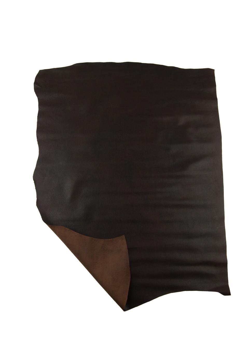 Brown LIZARD printed leather hide, semi glossy EMBOSSED cowhide, classic soft calfskin for crafters B19328-ST La Garzarara