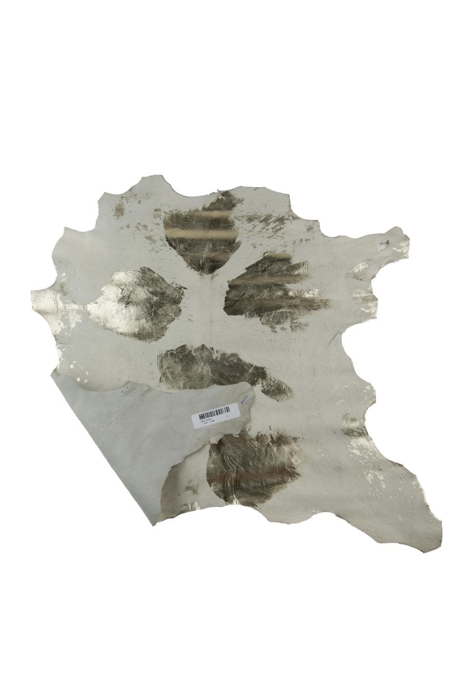 COW textured hair on leather hide, light gold ANIMAL print on white pony calfskin, soft hairy cowhide B19378-CV La Garzarara