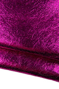 FUCHSIA metallic leather skin, CRACKLED printed soft goatskin, bright sparkle hide for hobbyists B19399-MT(st) La Garzarara