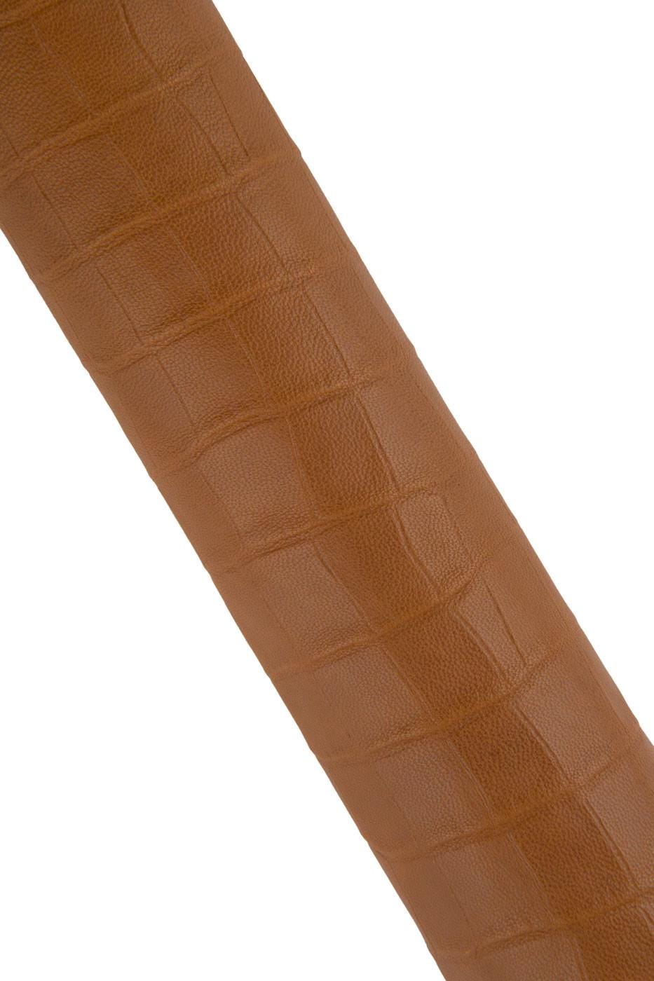 Brown CROCODILE EMBOSSED leather skin, tan animal printed matt goatskin, genuine material for bags crafting B19311-ST La Garzarara
