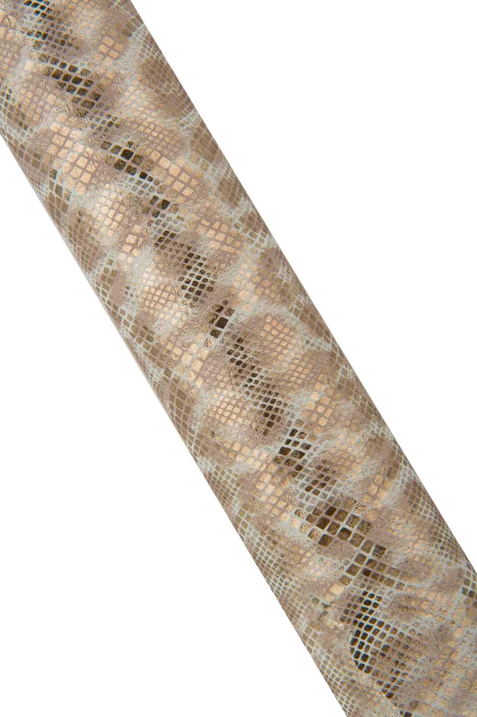 Light gold - beige SNAKE printed leather skin, METALLIC reptile textured suede goatskin, glossy soft python hide B19407-MT(st) La Garzarara