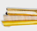 Pack of 3 gold METALLIC leather skins, smooth or printed SPARKLE goatskins, soft materials for crafters B19511-MT(st) La Garzarara