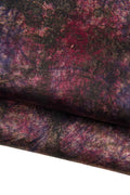 METALLIC printed leather skin, hand PAINTED goatskin, bright abstract texture on soft hide B19423-MT La Garzarara