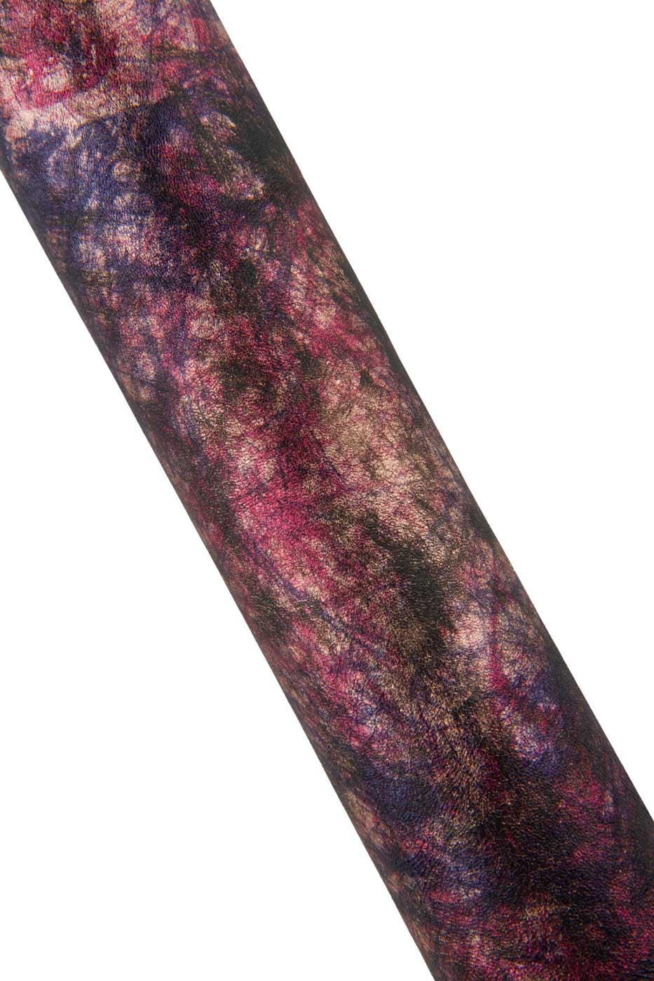 METALLIC printed leather skin, hand PAINTED goatskin, bright abstract texture on soft hide B19423-MT La Garzarara