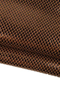 Black - orange METALLIC REPTILE printed leather hide, glossy soft snake textured calfskin, ideal for hobbyists B19473-MT(st) La Garzarara