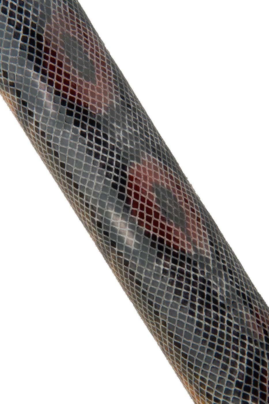 PYTHON textured leather hide, glossy REPTILE printed cowhide, python pattern on calfskin - dark colors B19444-ST La Garzarara