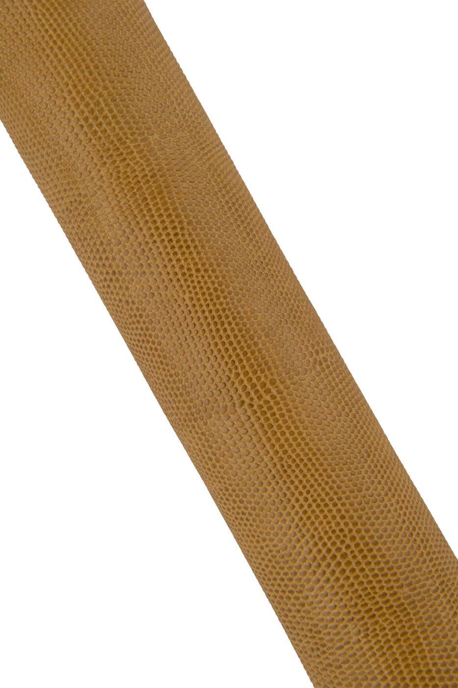 LIZARD printed leather skin, beige - ochre yellow REPTILE embossed goatskin, semi glossy soft cowhide for bags B19337-ST La Garzarara