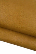 LIZARD printed leather skin, beige - ochre yellow REPTILE embossed goatskin, semi glossy soft cowhide for bags B19337-ST La Garzarara