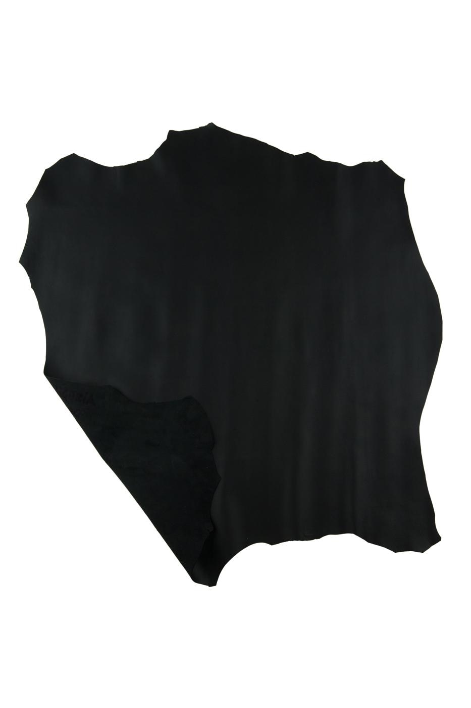 Black LAMBSKIN, super SOFT matt leather skin, sheepskin nappa for garments, shoes, bags 0.6 - 0.8 mm B19355-TB La Garzarara