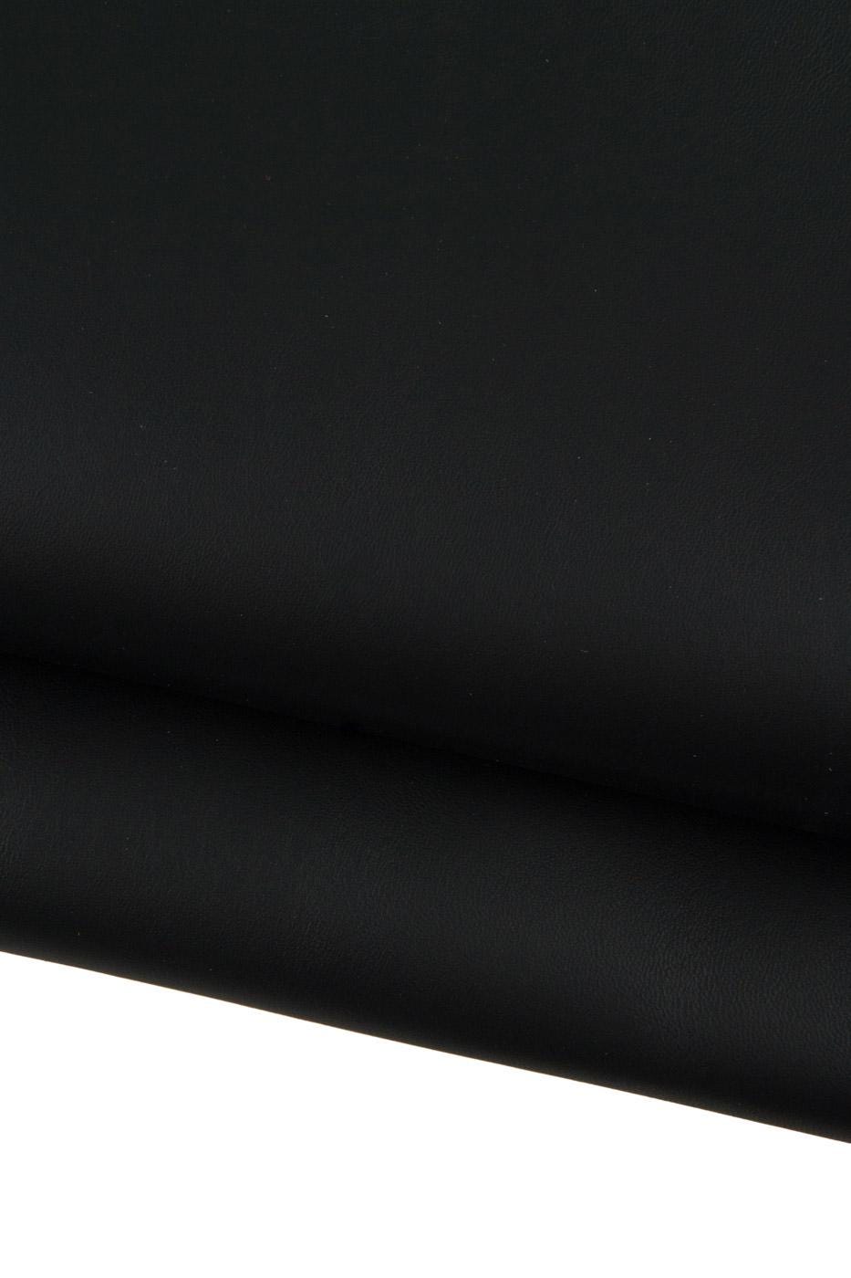 Black LAMBSKIN, super SOFT matt leather skin, sheepskin nappa for garments, shoes, bags 0.6 - 0.8 mm B19355-TB La Garzarara
