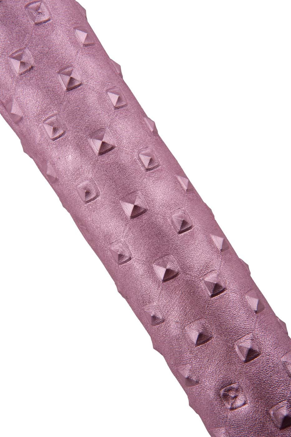 Pink EMBOSSED leather skin, soft metallic goatskin, RELIEF printed hide, 0.8 - 1.0 mm B19388-MT(st) La Garzarara