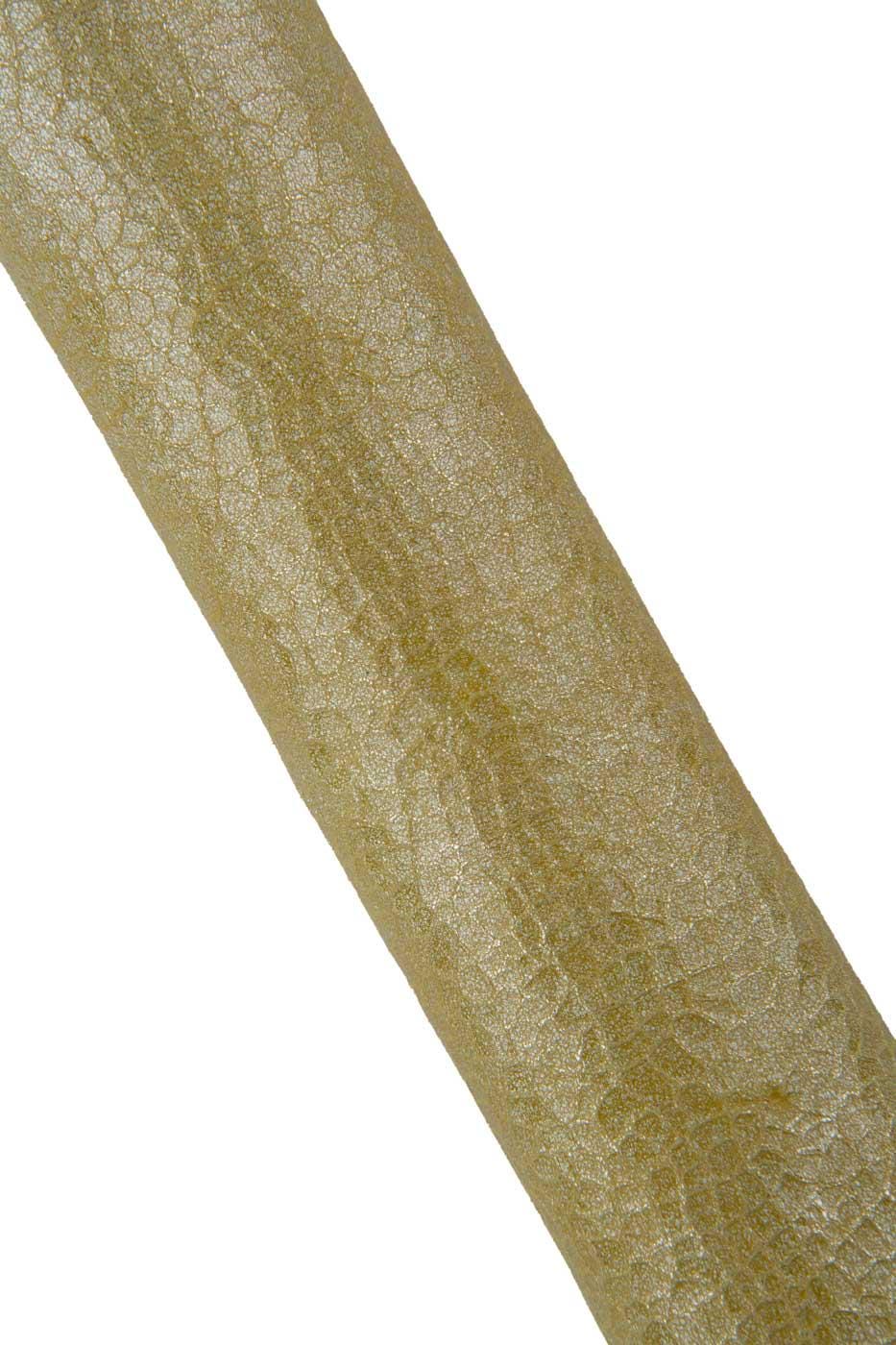 Set of 2 light gold CROCODILE printed leather skins: METALLIC embossed goatskin, glossy soft sparkle hide B19460-MT(st) La Garzarara