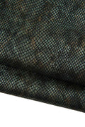 METALLIC PYTHON textured leather skin, steelmetal, black, bronze reptile printed goatskin, glossy soft hide B19316-MT(st) La Garzarara