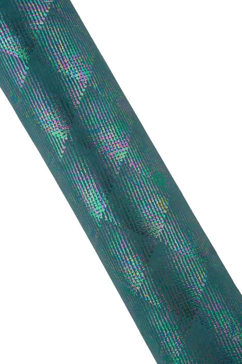 Bundle of 3 HOLOGRAPHIC METALLIC letaher skins, green iridescent suede goatskins, soft bright materials for hobbyists B19397-MT(st)