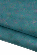 Bundle of 3 HOLOGRAPHIC METALLIC letaher skins, green iridescent suede goatskins, soft bright materials for hobbyists B19397-MT(st)